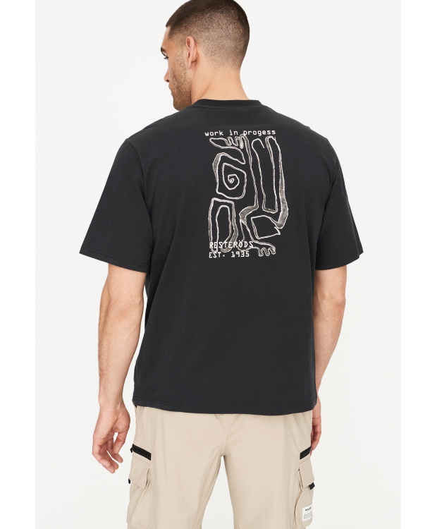 Resteröds t-shirt med ryg-print i sort til herre billede 4