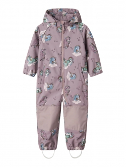 Name It Softshell-dragt i Purple Dove med enhjørninger til piger
