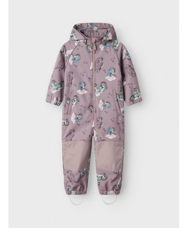 Name It Softshell-dragt i Purple Dove med enhjørninger til piger billede 3