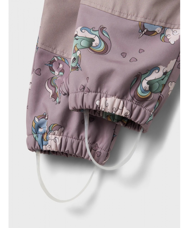 Name It Softshell-dragt i Purple Dove med enhjørninger til piger billede 5