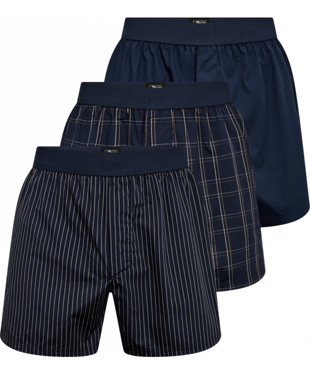 JBS 3pak bomulds boxershorts i navy til herre billede 1