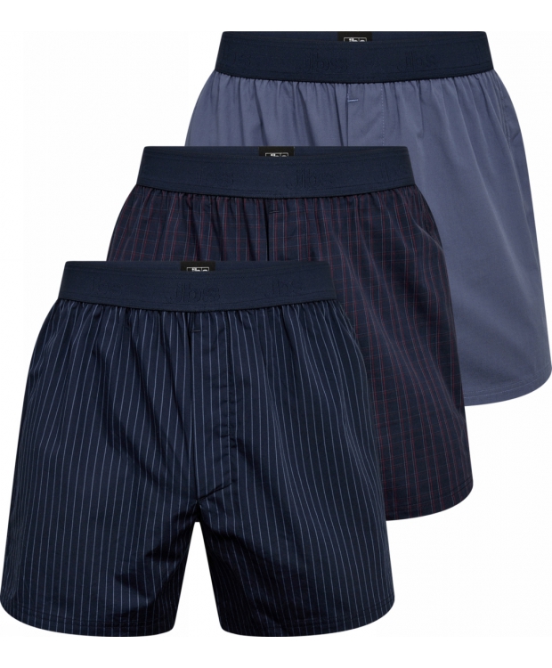 JBS 3pak bomulds boxershorts i navy til herre billede 1