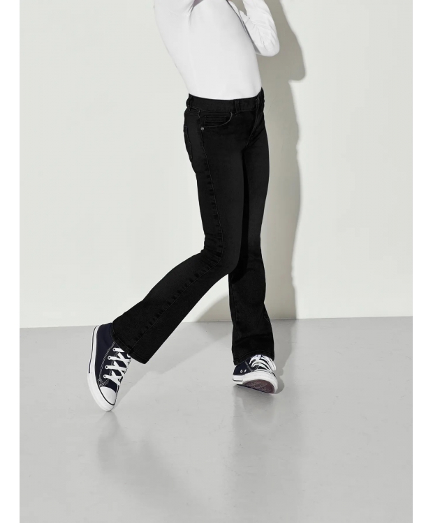 KIDS ONLY KOGROYAL flaired fit denim bukser i sort til piger billede 1