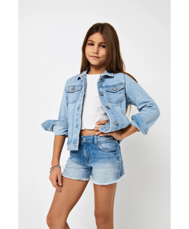 KIDS ONLY KOGSARA lyseblå denim jakke til piger billede 1