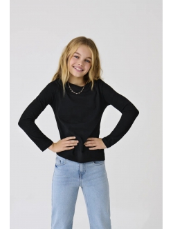 KIDS ONLY KOGNEW sort langærmet T-shirt til piger