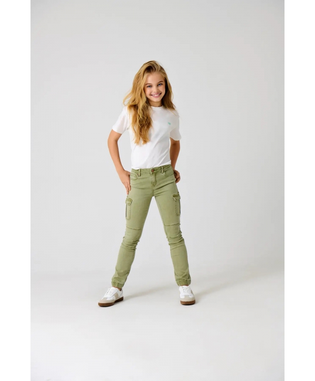 KIDS ONLY KOGMISSOURI slim fit cargo bukser i limegrøn til piger billede 1