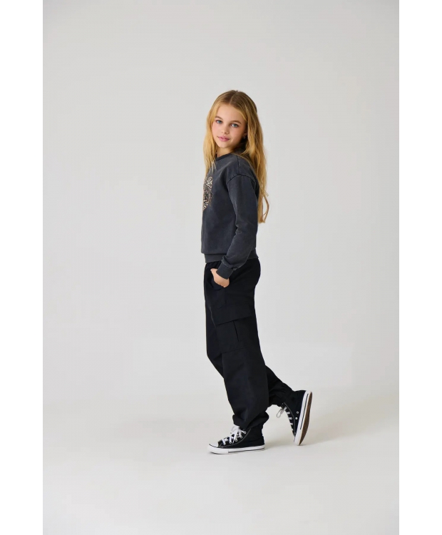KIDS ONLY KOGECHO loose fit cargo bukser i sort til piger billede 1
