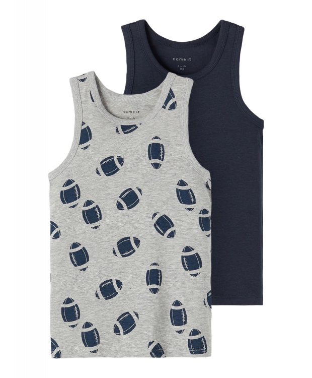 Name it 2-pak undertrøje/tank top i grå & sort til drenge billede 1