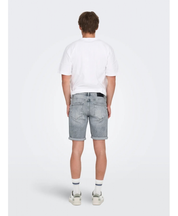 ONLY & SONS denim shorts i grå til herre billede 4