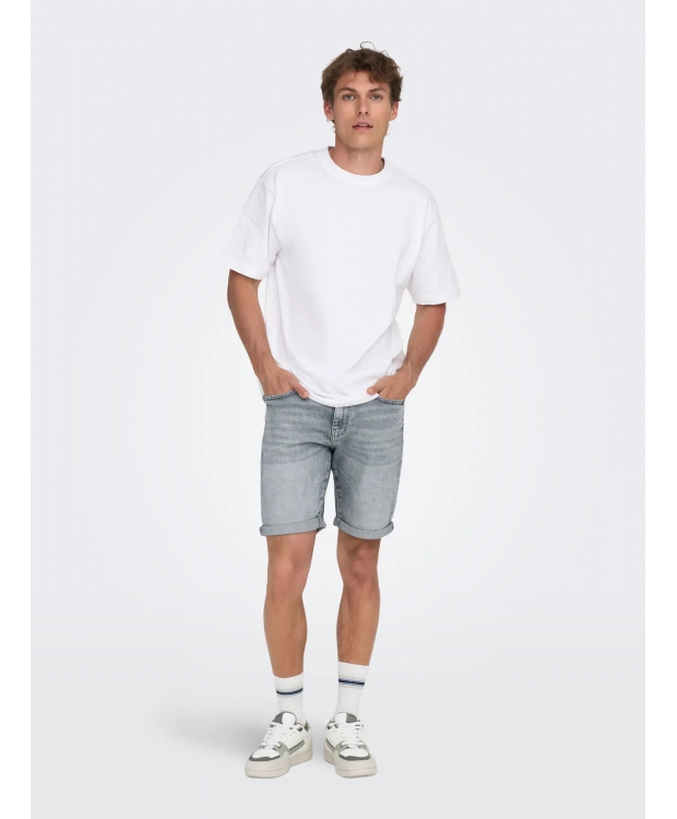 ONLY & SONS denim shorts i grå til herre billede 5