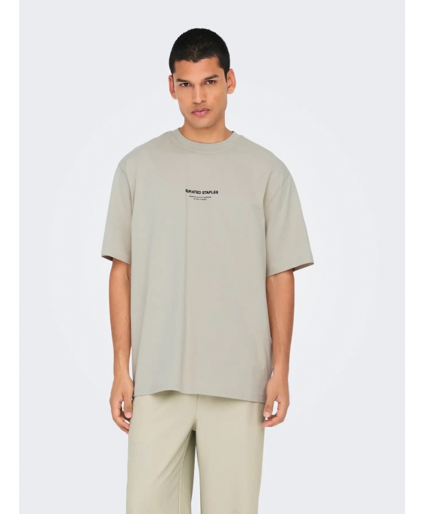 ONLY & SONS O-neck T-Shirt i Silver Lining til herre – Outlet billede 2