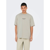 ONLY & SONS O-neck T-Shirt i Silver Lining til herre – Outlet