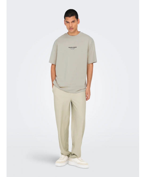 ONLY & SONS O-neck T-Shirt i Silver Lining til herre – Outlet billede 5