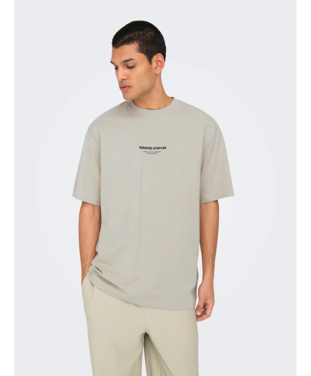 ONLY & SONS O-neck T-Shirt i Silver Lining til herre – Outlet billede 6