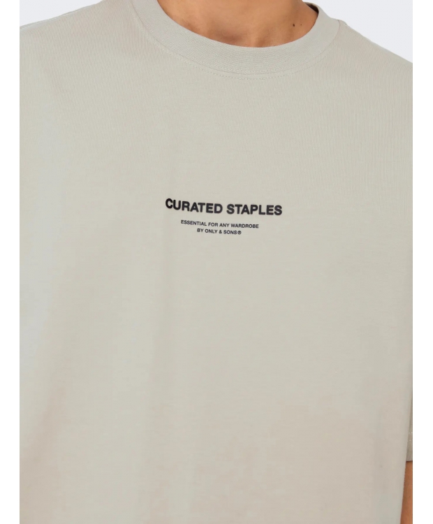 ONLY & SONS O-neck T-Shirt i Silver Lining til herre – Outlet billede 7