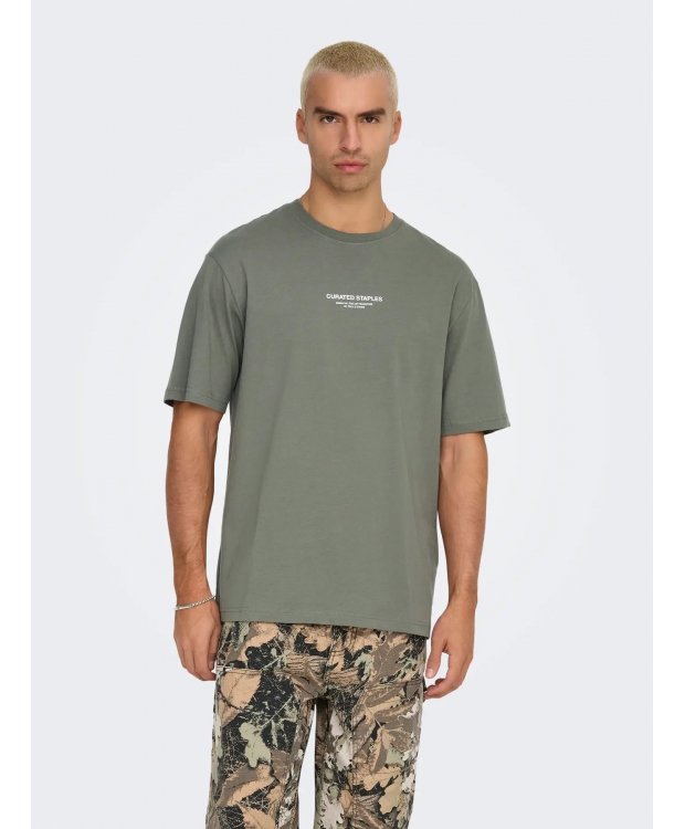 ONLY & SONS O-neck T-Shirt i Castor Gray til herre billede 4