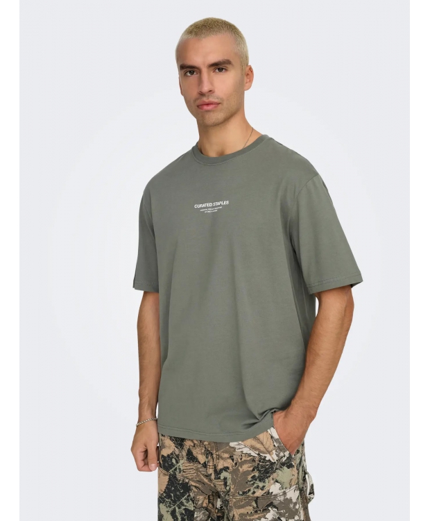 ONLY & SONS O-neck T-Shirt i Castor Gray til herre billede 2