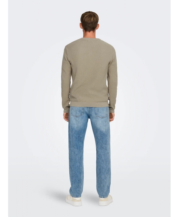 ONLY & SONS Striktrøje i beige til herre billede 4