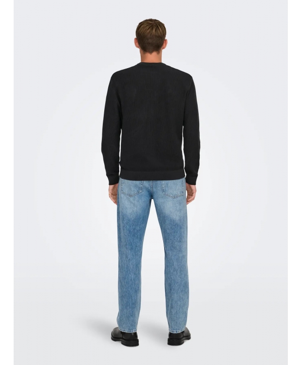 ONLY & SONS Striktrøje i sort til herre billede 4