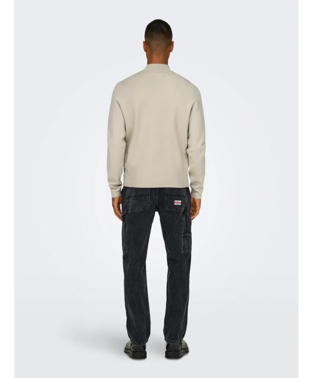 ONLY & SONS half zip i beige til herre billede 5