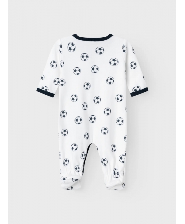 Name it pyjamas dragt i hvid m. fodbolde til børn billede 2