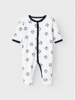 Name it pyjamas dragt i hvid m. fodbolde til børn