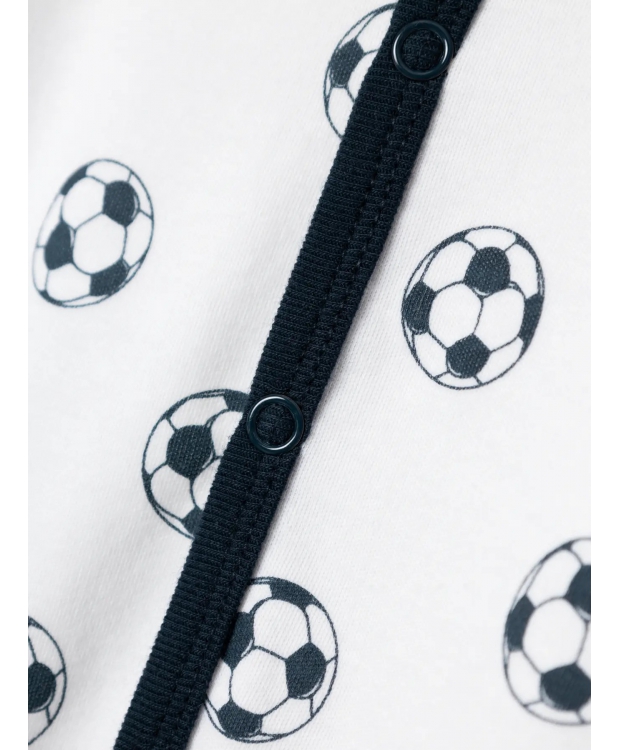 Name it pyjamas dragt i hvid m. fodbolde til børn billede 4