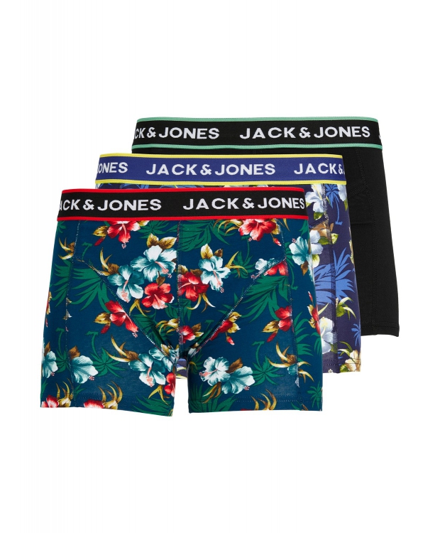 Jack & Jones 3pak printede underbukser/boksershorts i tre farver til herre billede 1
