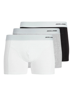Jack & Jones 3pak bambus boksershorts i multifarvet, sort, hvid og grå til herre