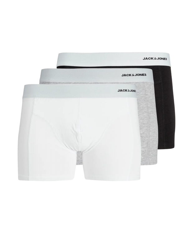 Jack & Jones 3pak bambus boksershorts i multifarvet, sort, hvid og grå til herre billede 1