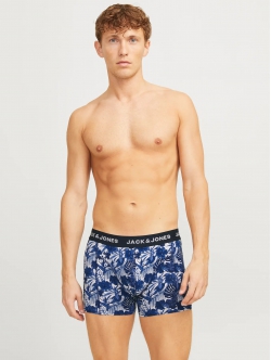 Jack & Jones 3pak bomuld boksershorts i multifarvet, blå natur til herre