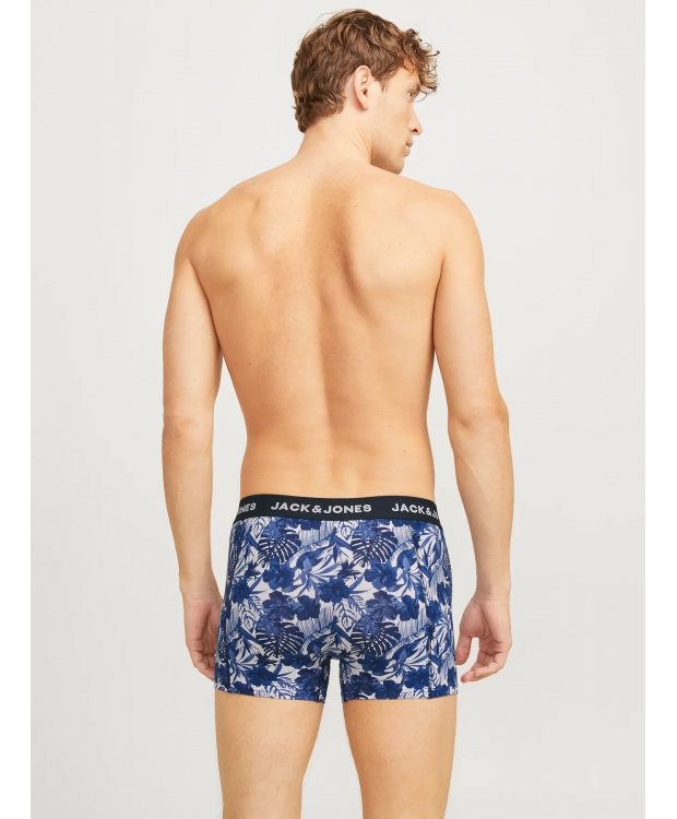 Jack & Jones 3pak bomuld boksershorts i multifarvet, blå natur til herre billede 2
