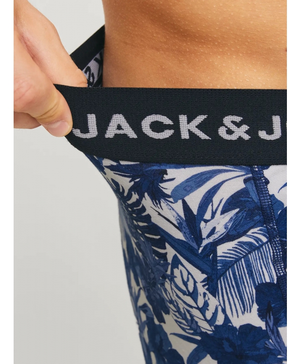 Jack & Jones 3pak bomuld boksershorts i multifarvet, blå natur til herre billede 5