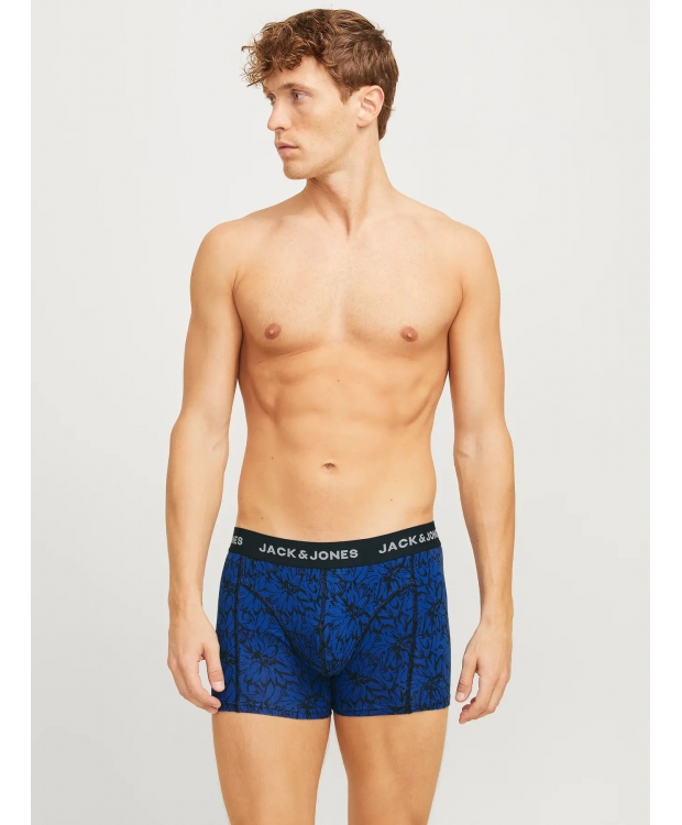 Jack & Jones 3pak bomuld boksershorts i multifarvet, blå natur til herre billede 6