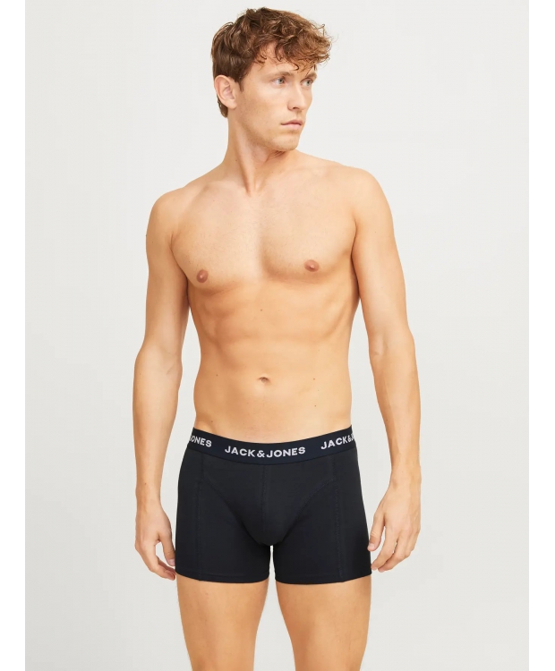 Jack & Jones 3pak bomuld boksershorts i multifarvet, blå natur til herre billede 7