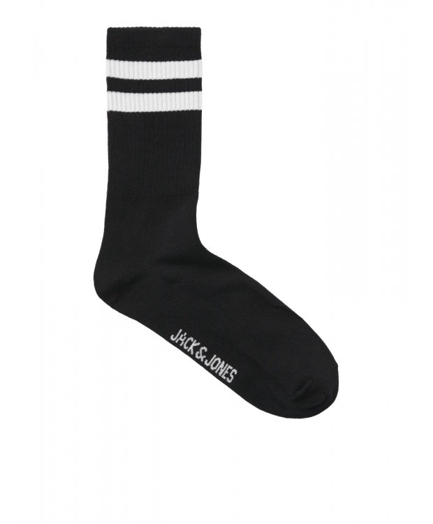 Jack & Jones 3pak tennissokker i sort med forskellige farvet striber til herre billede 5