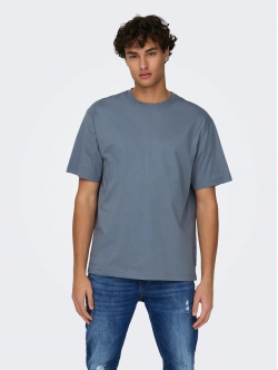 ONLY & SONS t-shirt i Flint Stone til herre | Relaxed fit |