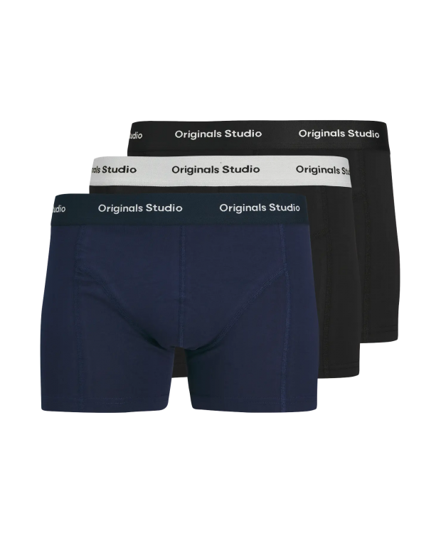 Jack & Jones 3pak boksershorts i multifarvet, sort og blå til herre billede 1