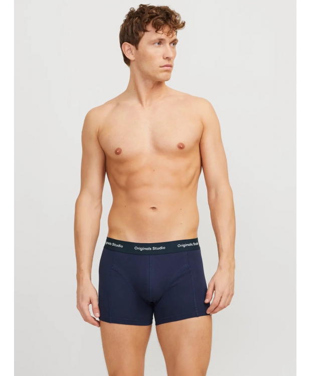Jack & Jones 3pak boksershorts i multifarvet, sort og blå til herre billede 2