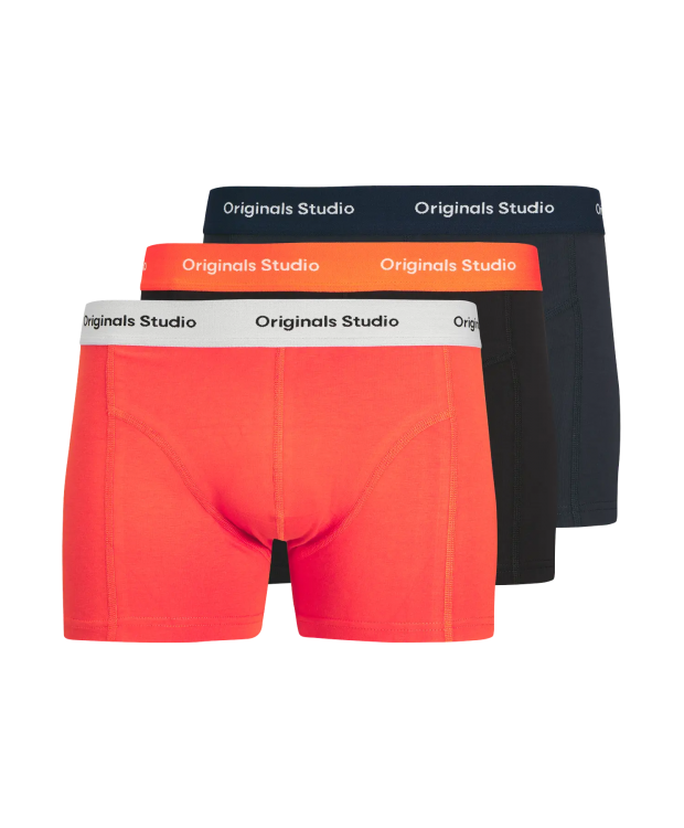 Jack & Jones 3pak boksershorts i multifarvet, sort og rød til herre billede 1