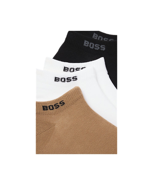 BOSS 5pak bomuld ankelstrømper brun, hvid og sort til herre. billede 2