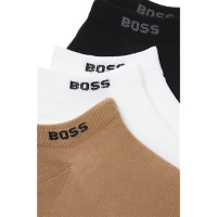 BOSS 5pak bomuld ankelstrømper brun, hvid og sort til herre.
