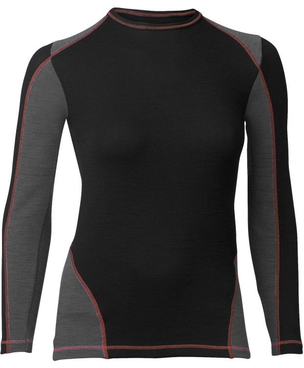 ProActive langærmet uld-T-shirt til kvinder – sort basislag – Outlet billede 1