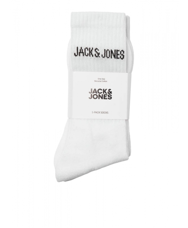 Jack & Jones Junior 5-pak bomulds tennissokker i hvid til drenge billede 2