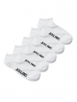 Jack & Jones Junior 5-pak ankelsokker i hvid til drenge