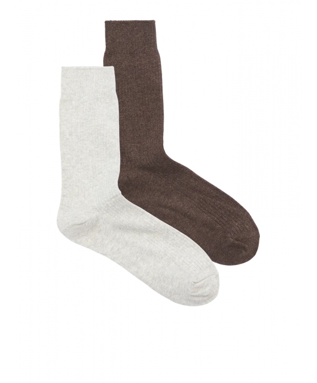 Jack & Jones 2pak Premium sokker i grå og brun til herre billede 1