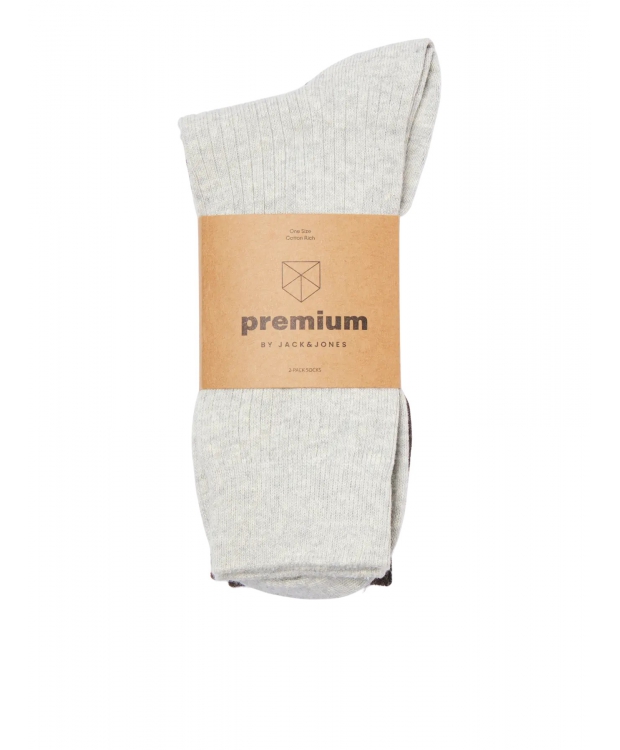 Jack & Jones 2pak Premium sokker i grå og brun til herre billede 2
