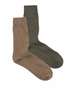Jack & Jones 2pak Premium sokker i brun og oliven grøn til herre