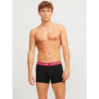 Jack & Jones 3pak boksershorts i sort med farvet linning til herre