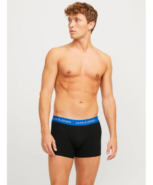Jack & Jones 3pak boksershorts i sort med farvet linning til herre billede 5
